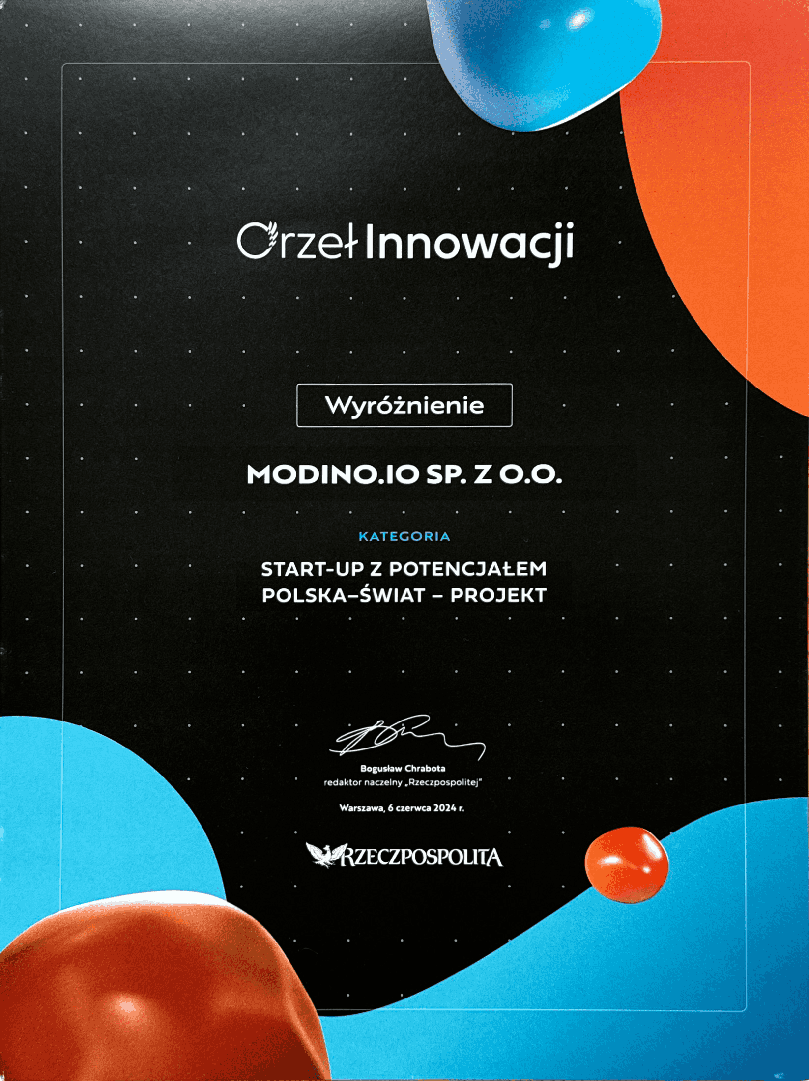 Eagles of Innovation honorable award for Modino.io